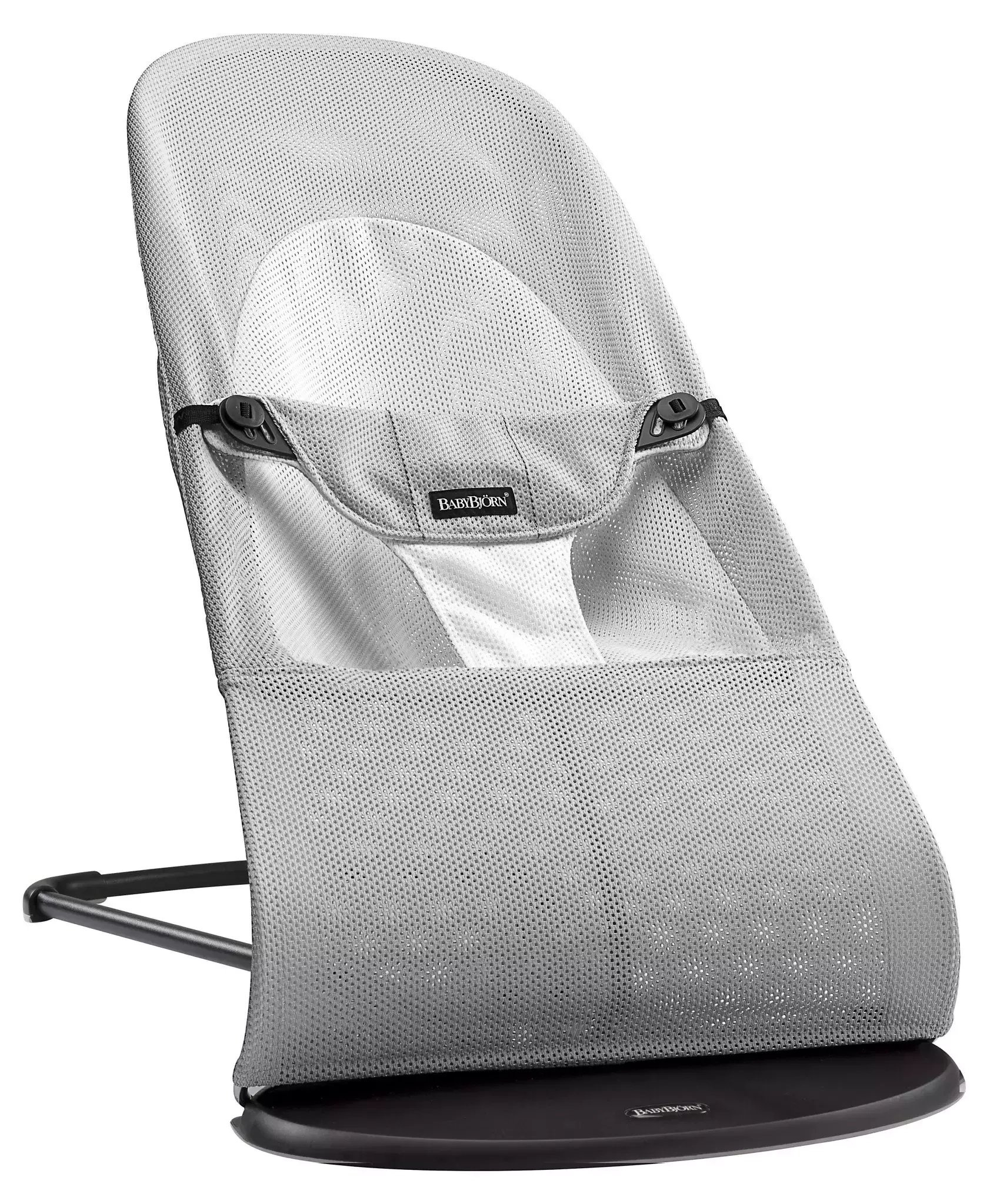 BABYBJORN - leżaczek BALANCE SOFT MESH - Srebrny / Biały