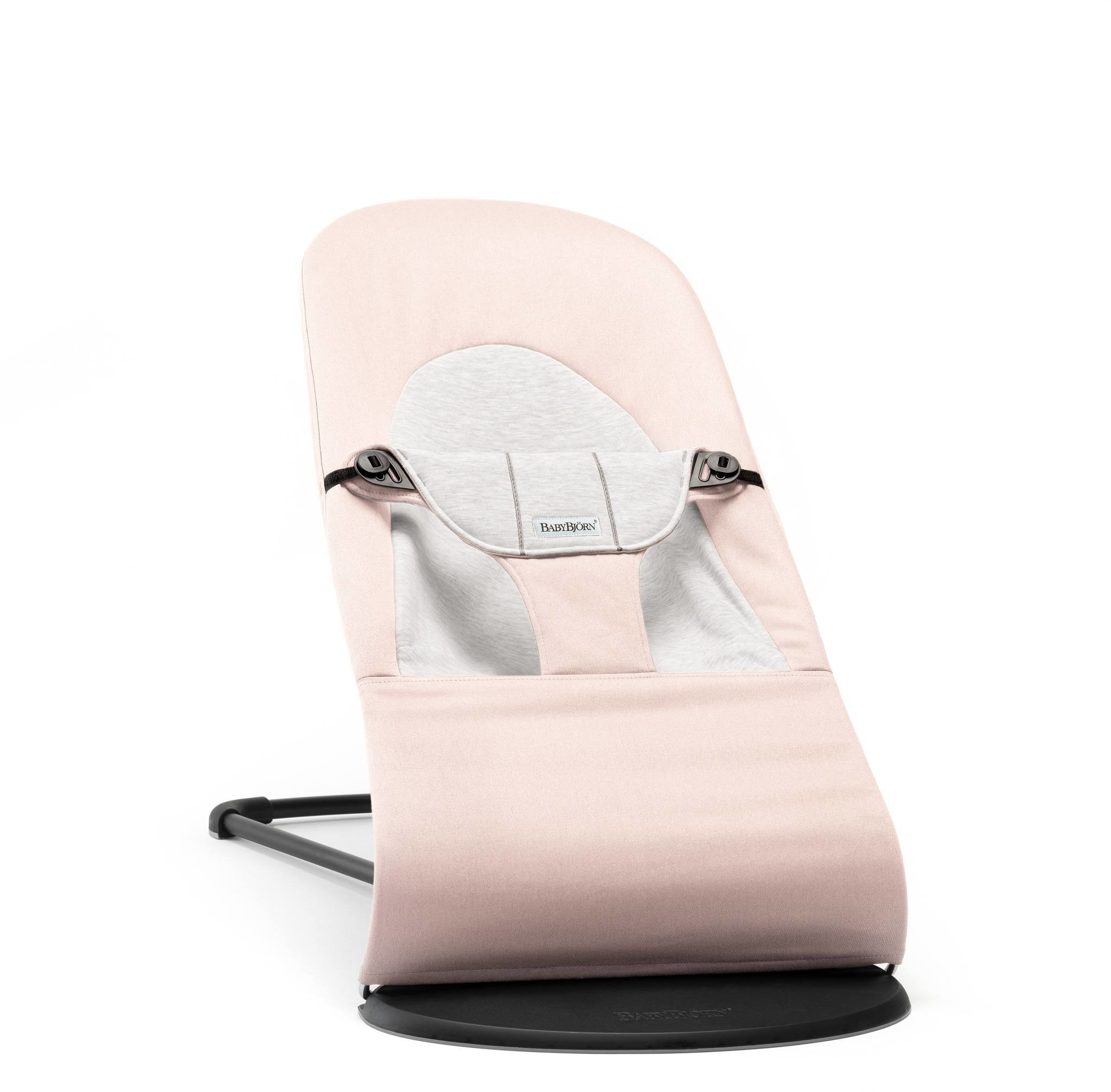 BABYBJORN - leżaczek BALANCE SOFT COTTON/JERSEY - Różowy/Szary