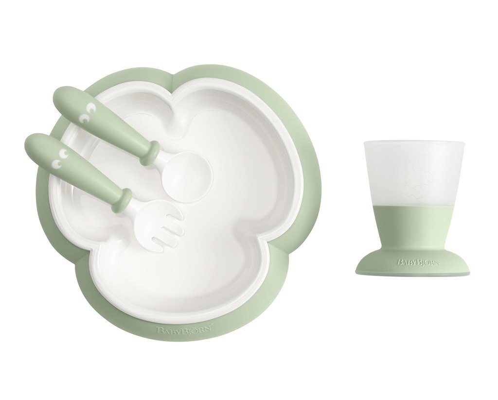 BABYBJORN - zestaw do karmienia - Powder Green