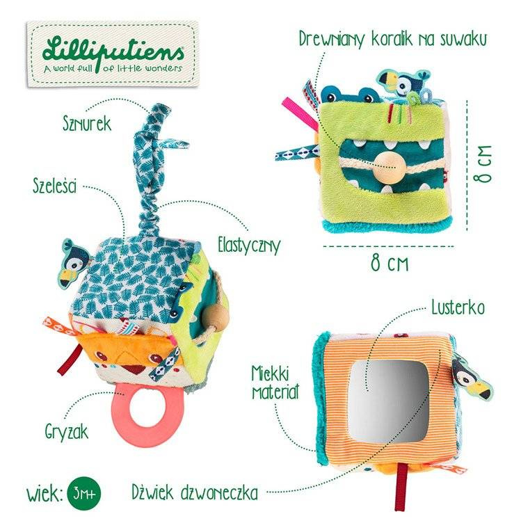 LILLIPUTIENS - Kostka aktywizująca wielofunkcyjna Lew Jack 3 m+