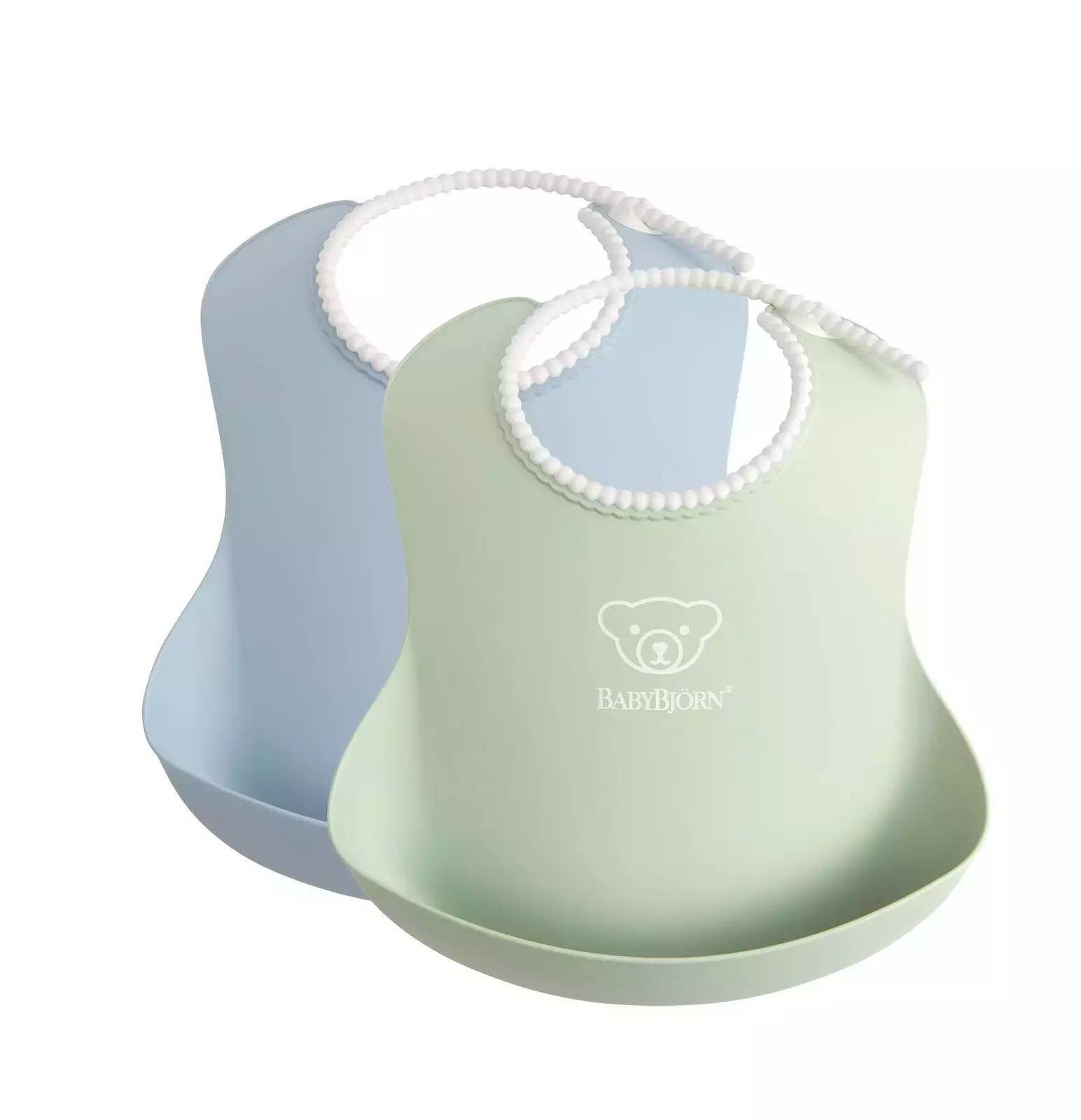 BABYBJORN - 2 śliniaki - Powder Green / Powder Blue