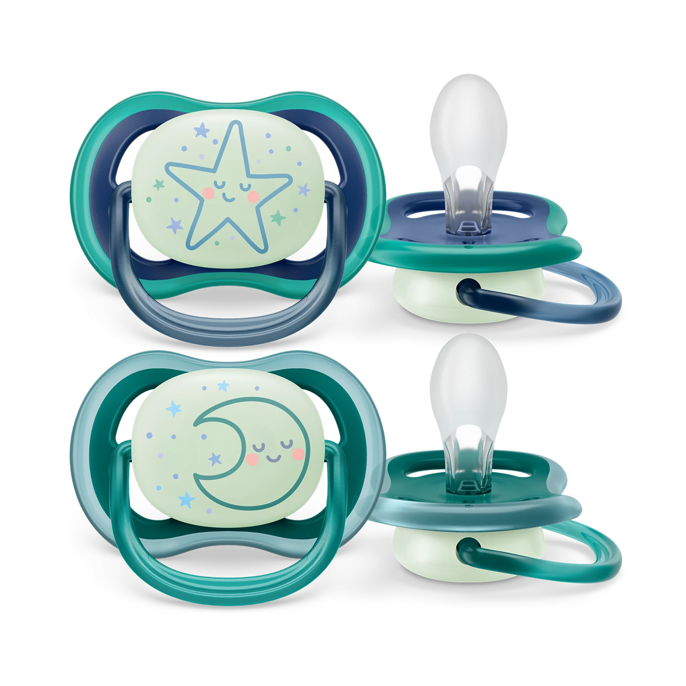 Philips Avent Ultra Air Nighttime smoczek uspokajający 6-18m , SCF376/13, 2 szt.