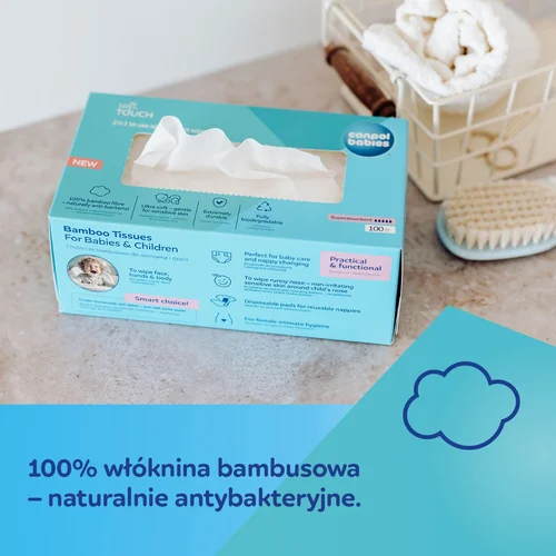 Canpol babies Suche chusteczki bambusowe dla niemowląt i dzieci 100 szt.