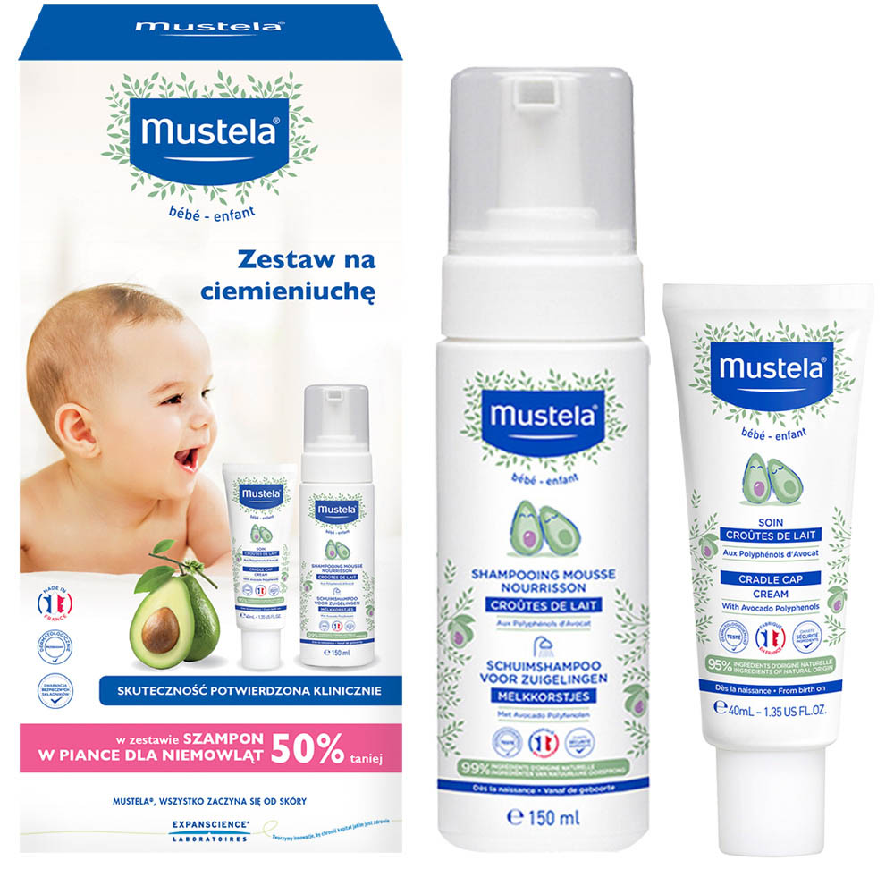 Mustela Zestaw na Ciemieniuchę Szampon + Krem
