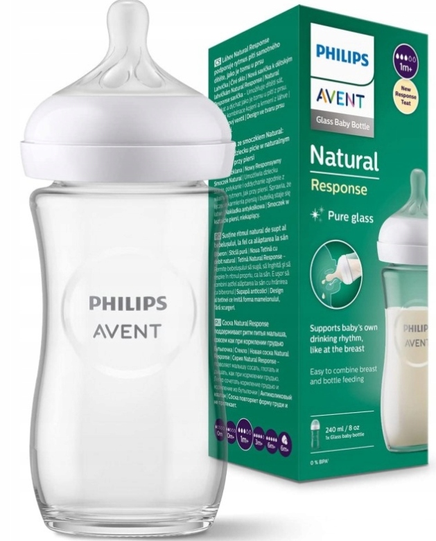Philips Avent Responsywna butelka Natural Szklana butelka dla niemowląt SCY933/01